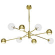 Candelabru modern auriu abajururi transparente 4xG9/60W si 4xGU10/60W Moka 1970 Jupiter